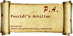 Posztós Achilles névjegykártya